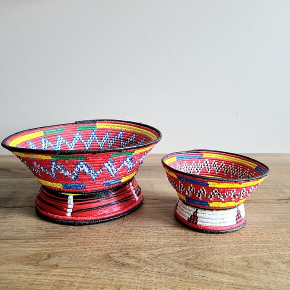 baskets Other - Set of 2 African coil footed baskets.